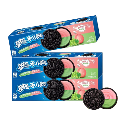 奥利奥夹心饼干(水晶葡萄味+水蜜桃味)97g*3盒 独立包装儿童早餐