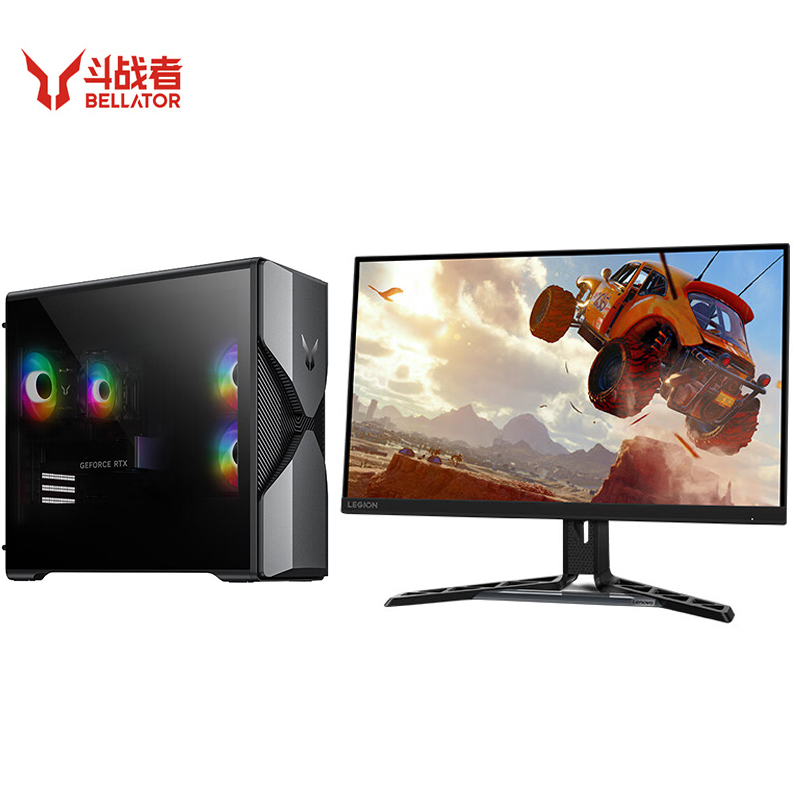 联想(Lenovo)来酷斗战者锋7000游戏台式电脑(i5-13400F RTX5060 8G显卡 16G 512G固态硬盘)27英寸2K高刷屏显示器游戏设计商用家用办公