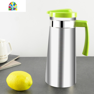 夏季凉水杯韩式304不锈钢冷水壶家用大容量单层可高温晾白开水壶 FENGHOU 201北欧粉1.8L凉水壶