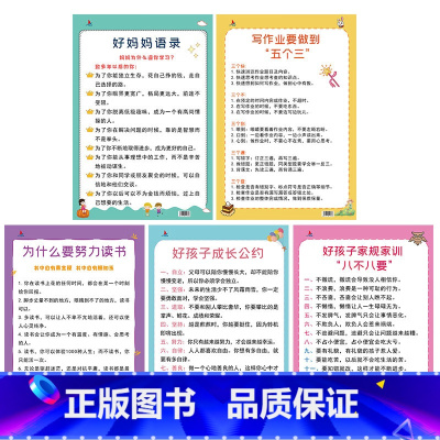 家训家规挂图5张套装 [正版]儿童学习挂图全套3-10岁 儿童学习挂图全套14张小学生知识点大全汇总墙贴九张 14张数学