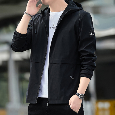 FNLNDO男士夹克春季新款韩版帅气休闲潮流连帽修身男装学生薄款百搭外衣