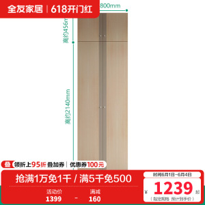 [店长力荐]全友家居 卧室平开门衣柜 卧室家具 简约现代衣柜现代北欧5门衣柜
