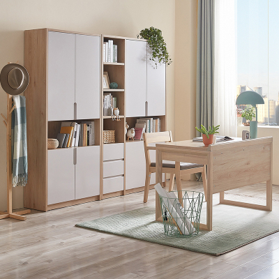 全友家居 北欧简约现代书柜 2门3门可选组合 免漆饰面 多区分区储物