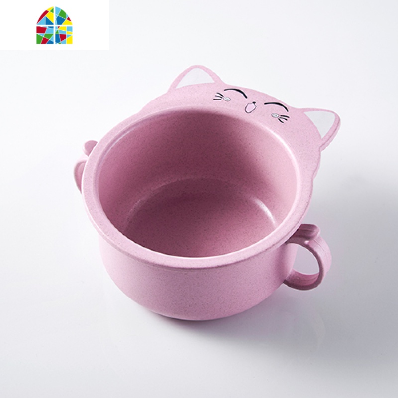 幼儿园餐盘分格卡通可爱家用防摔防烫创意卡通儿童碗餐具套装 FENGHOU 猫咪餐盘套餐蓝5件套