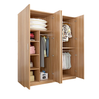 臻远4门木质衣柜ZY-MYG-02胡桃色50cm深1400*500*1800