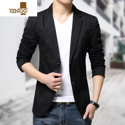 YANXU春秋小西装男韩版修身外套男装西服青年单西休闲加绒加厚上衣潮流西服