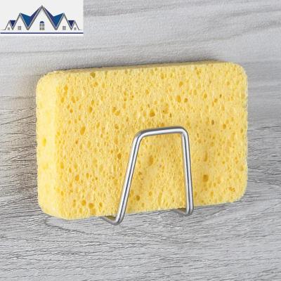 厨房洗碗海绵沥水架百洁布收纳架免打孔壁挂式放洗碗布抹木置物架 三维工匠