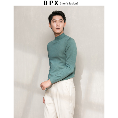 HLCOMAN地平线男装秋冬百搭半高领修身纯色打底衫套头保暖毛衣青年针织衫毛衣