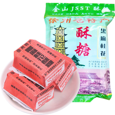 徐州特产金镫山黑麻桂花酥糖500克/袋老式怀旧传统糕点即食冲饮