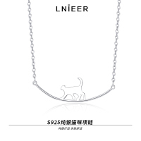 S925纯银温柔猫咪项链女2025新款高级感轻奢小众设计锁骨链颈链送女朋友老婆情人节七夕生日礼物