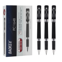 宝克(BAOKE)PC1648 0.5mm黑色大容量中性笔 12支/盒