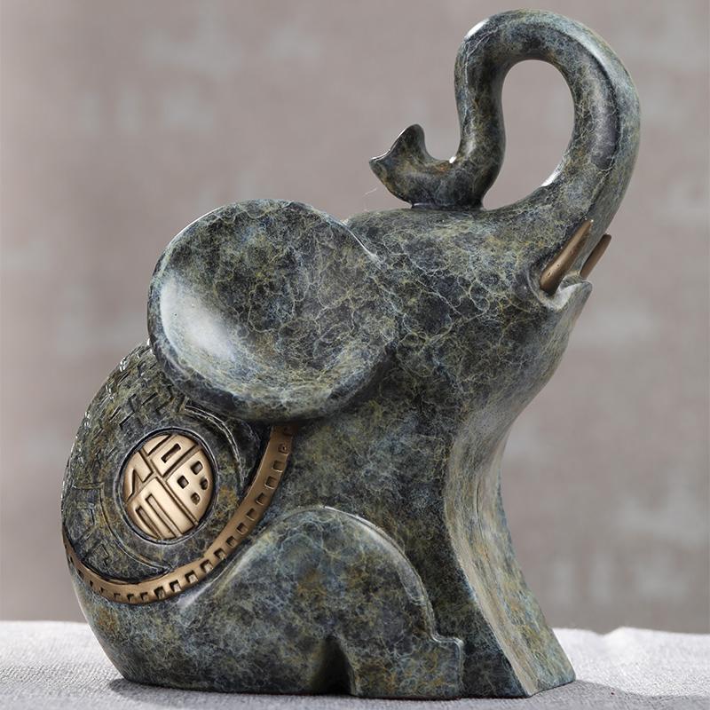 家柏饰(CORATED)铜大象摆件一对象工艺品家居客厅玄关酒柜电视柜装饰品