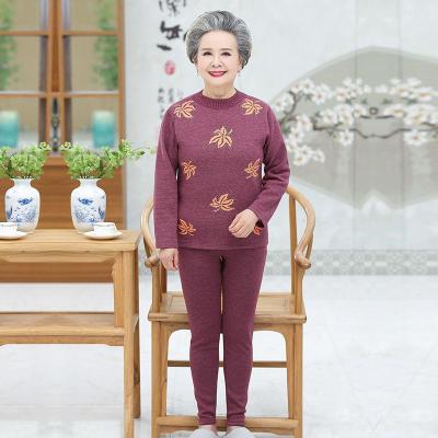 中老年女士保暖内衣加绒加厚套装老人保暖衣女奶奶冬季保暖套装秋威珺