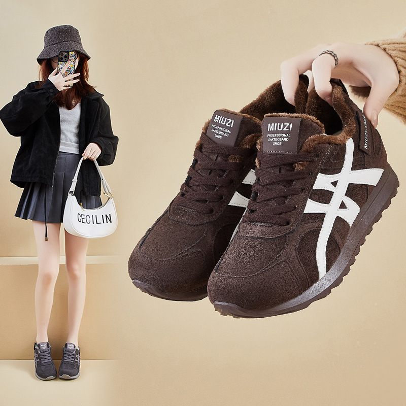 内增高ins韩版新款加绒阿甘鞋女冬季保暖休闲