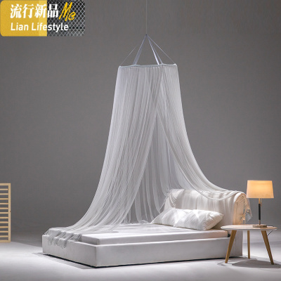 新款吊顶蚊帐圆顶床幔吊挂式卧室公主风1.8/2m2.2米床家用 三维工匠