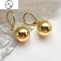JiMi欧美风简约耳环女圆球空心耳坠小众设计时髦耳钉高级感轻奢耳饰品