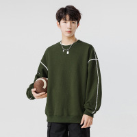 男装秋季新款卫衣男潮牌百搭简约高级感提花字母男士套头圆领卫衣