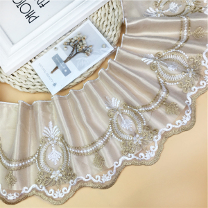 家柏饰(CORATED)[双层]17厘米带衬布欧式沙发坐垫蕾丝辅料装饰花边宽边窗帘拼接