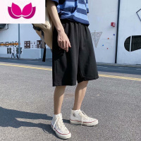 七斓短裤男大码直筒宽松百搭韩版港风潮流ins纯色中裤运动原宿五分裤