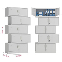 易企采 钢制加厚分五节档案柜资料柜办公室文件柜铁皮柜子档案柜财务凭证带锁储物柜