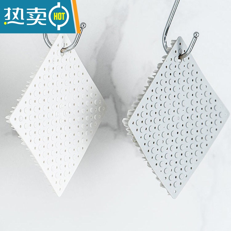 敬平创意厨房沥水篮水槽缝隙清洁刷子 多功能蔬菜水果清洁 多用清洁刷[灰色1个+白色1个]