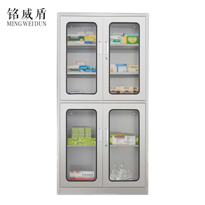 铭威盾室文件柜不锈钢柜子储物柜资料柜档案柜带锁文件柜201上下玻文件柜