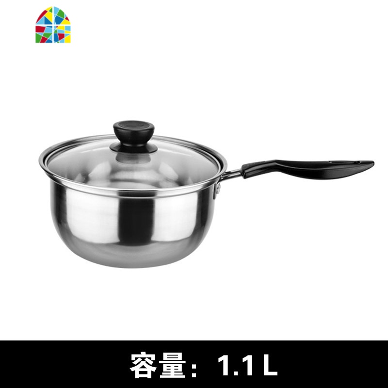 热牛奶锅家用不锈钢小锅子加厚迷你婴儿宝宝辅食煮泡面条汤锅 FENGHOU 18韩式奶锅[复底]+蒸格