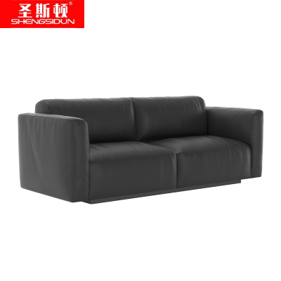 圣斯顿 牛皮三人位沙发 S-ZC1950-JM 1950*850*820mm 黑色 张