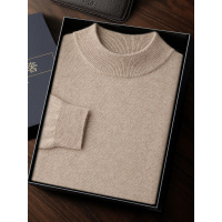 山羊绒衫男款半高圆领秋冬男士正装中厚超质感保暖打底衫羊绒毛衣