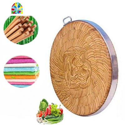 圆菜板竹菜板竹片圆砧板加厚剁肉剁骨圆形菜墩案板切菜板 FENGHOU 53CM*13厚(拍前须咨询)