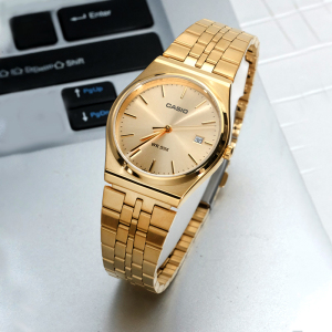 Casio官方旗舰店 卡西欧手表男正品商务休闲防水皮钢带防水潮流电子石英表男士学生日韩石英非机械腕表MTP-1375