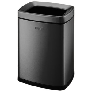 GNF垃圾桶15L不锈钢无盖垃圾桶长方形房间桶防指纹酒店不锈钢商用桶 SF15-F01