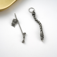 韩国进口穿刺饰品复古钛钢猫头鹰链条耳骨耳钉个性独特设计感送女朋友老婆情人节七夕生日礼物