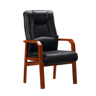 慧采云 办公椅家用舒适电脑椅简约职员会议椅实木扶手座椅子大班椅