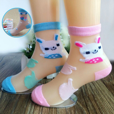 5双夏季超薄儿童袜子春夏男女童水晶袜透气冰丝袜网眼袜学生袜