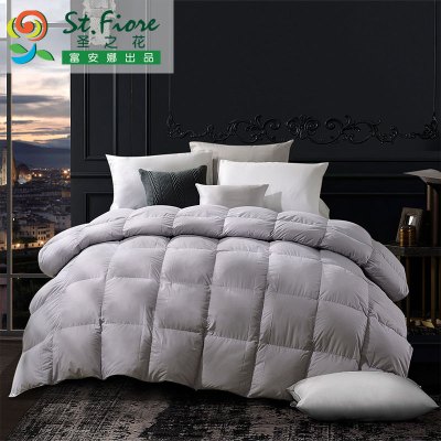 富安娜（FUANNA）家纺圣之花被子冬被保暖加厚被芯白鸭绒被臻芯鸭绒冬厚被