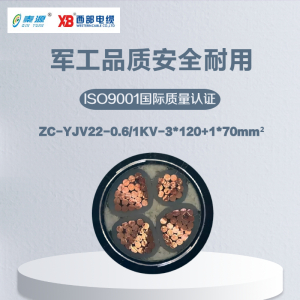 秦源牌 ZC-YJV22-0.6/1KV-3*120+1*70mm² 阻燃铜芯铠装电力电缆 元/米 定制商品 联系客服 黑色 ZC-YJV22-0.6/1KV-3*120+1*70mm²