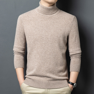 加厚全毛450克高领羊毛衫男冬季新款纯羊毛保暖打底男士毛衣