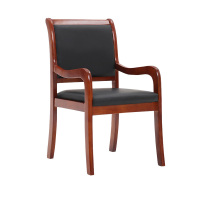 慧采云 办公家具办公椅会议椅员工椅实木椅简约带扶手木椅靠背椅