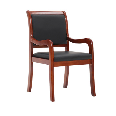 慧采云 办公家具办公椅会议椅员工椅实木椅简约带扶手木椅靠背椅