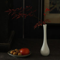影青釉小号花插花瓶花道茶道零配家居茶席摆件景德镇陶瓷花器 三维工匠 E款