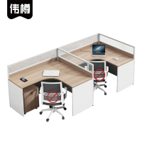 伟樽屏风办公桌带柜双人位280*120*110cm套