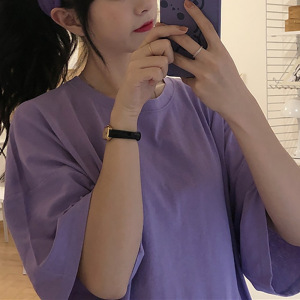纯色宽松内搭短袖T恤女装夏季新款韩版洋气圆领打底衫上衣潮