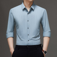秋季男士长袖痕衬衫男装上衣高品质免烫商务休闲衬衣男_205