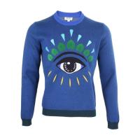 高田贤三(Kenzo)男款羊毛套头衫保暖加绒长袖运动卫衣胸前logo设