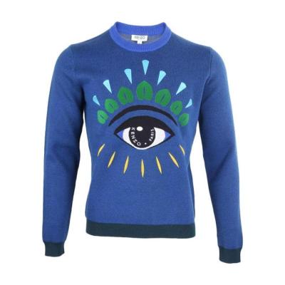 高田贤三(Kenzo)男款羊毛套头衫保暖加绒长袖运动卫衣胸前logo设