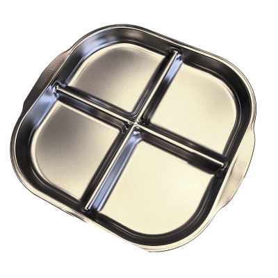 金迪乐不锈钢分格减脂餐盘四格餐盘