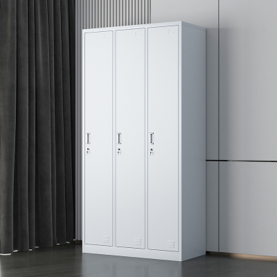 臻远 铁皮柜健身房存包柜员工柜储物柜 3门更衣柜