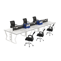 攸形办公桌360*120*75cm+6椅套