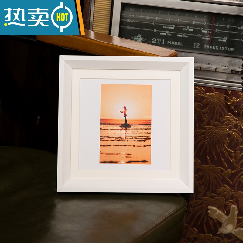 相框33 50书法宣纸国画装裱画框外框定制任意尺寸 白色 方60*60cm挂墙